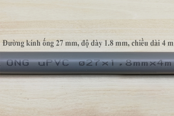 Phân biệt ống nhựa uPVC chính hãng theo đường kính, độ dày, chiều dài ống